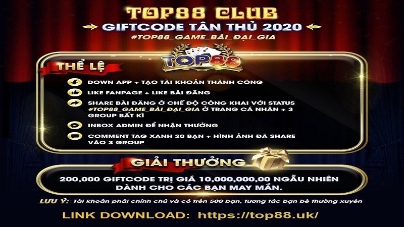 Thể lệ tham gia game bài đại gia Top88