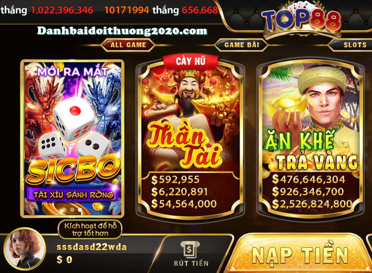 Game Top88 đa dạng